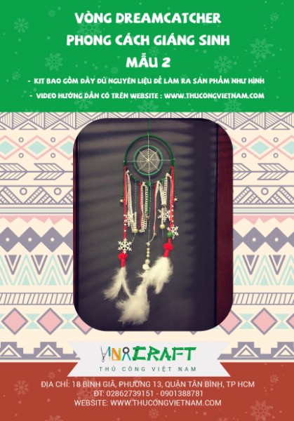 Kit vòng dreamcatcher phong cách giáng sinh mẫu 2